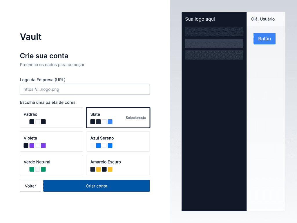 Configuração do Portal Vault