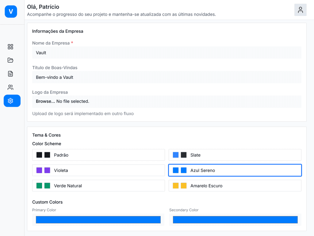Personalização de Marca Vault